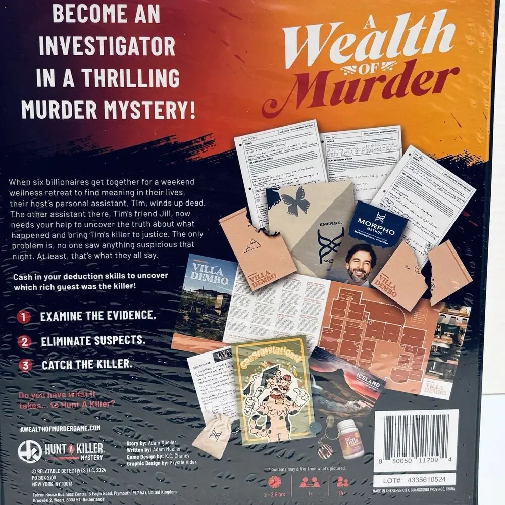 Hunt A Killer Mystery A Wealth of Murder Board New Sealed
